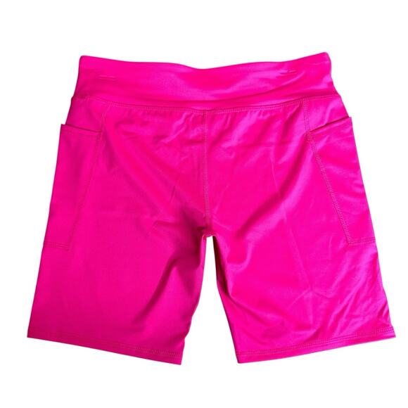 Athletic Works Girl's Active Bike Shorts XXL 18 Electric Pink Pockets - Picture 2 of 5